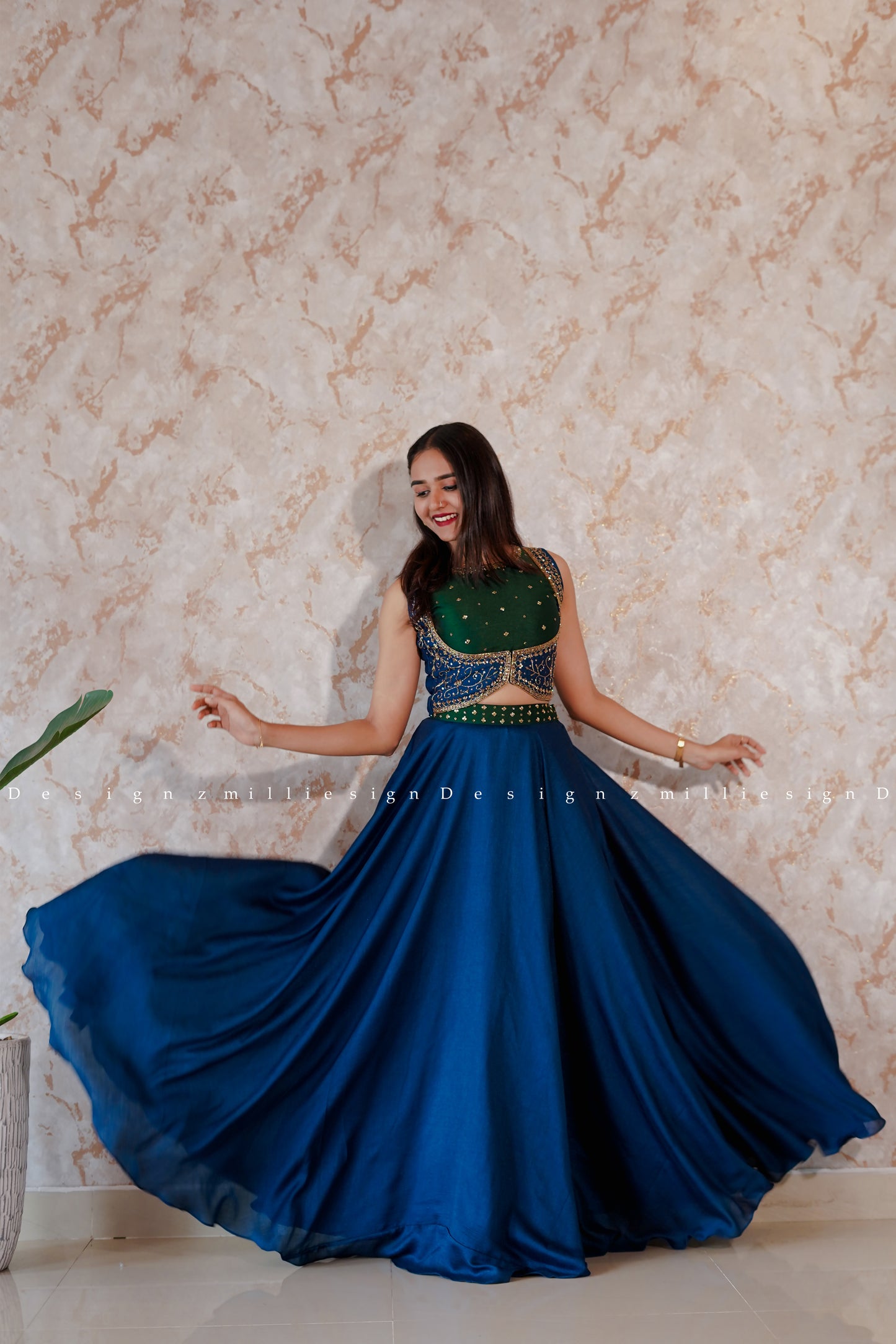 Three Piece Skirt and Crop Top (MSD-109)