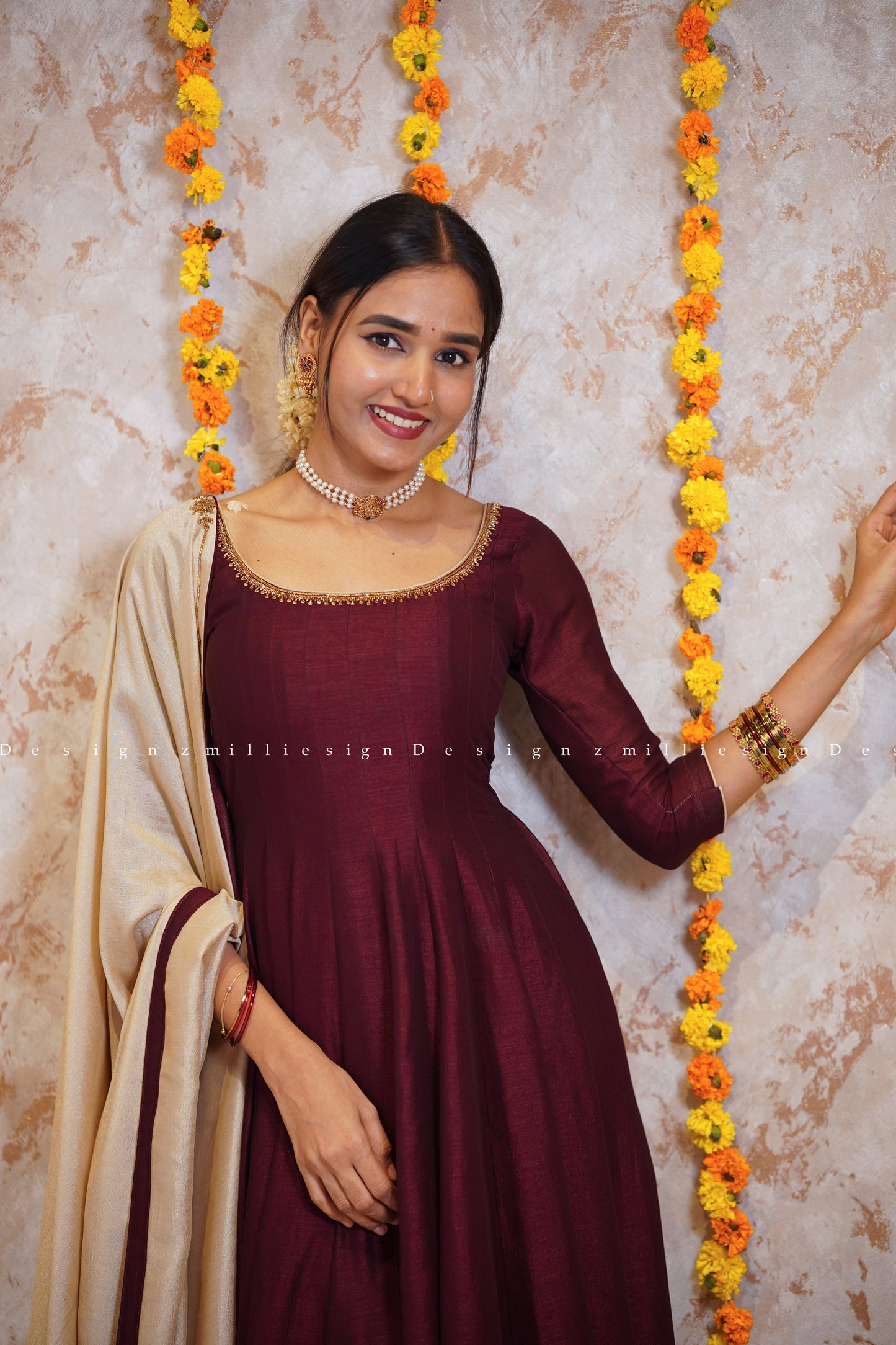 Two Piece Panel Cut Anarkali with Dupatta (MSD-144)