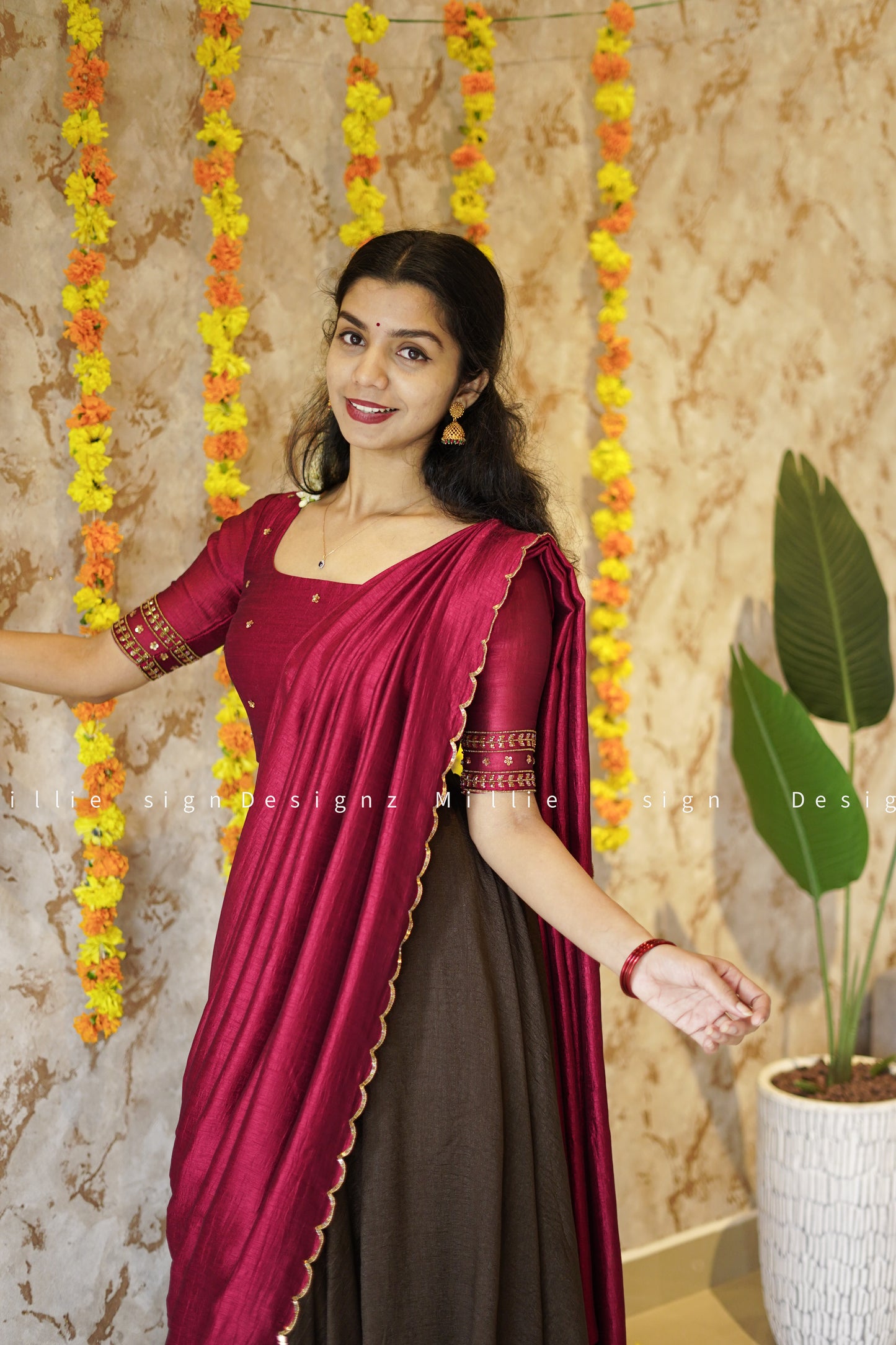 Skirt and Crop Top with Dupatta (MSD-021)