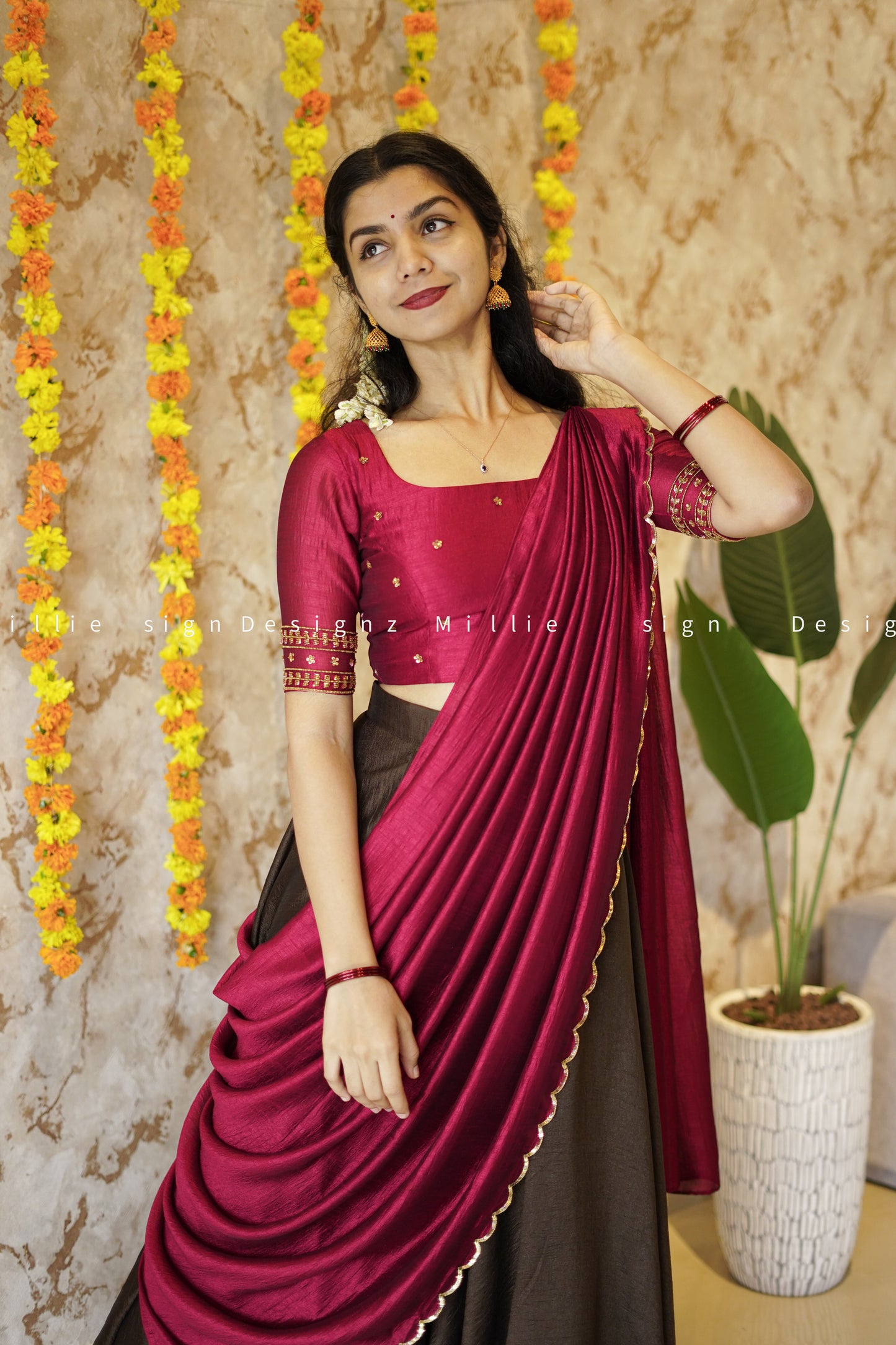 Skirt and Crop Top with Dupatta (MSD-021)