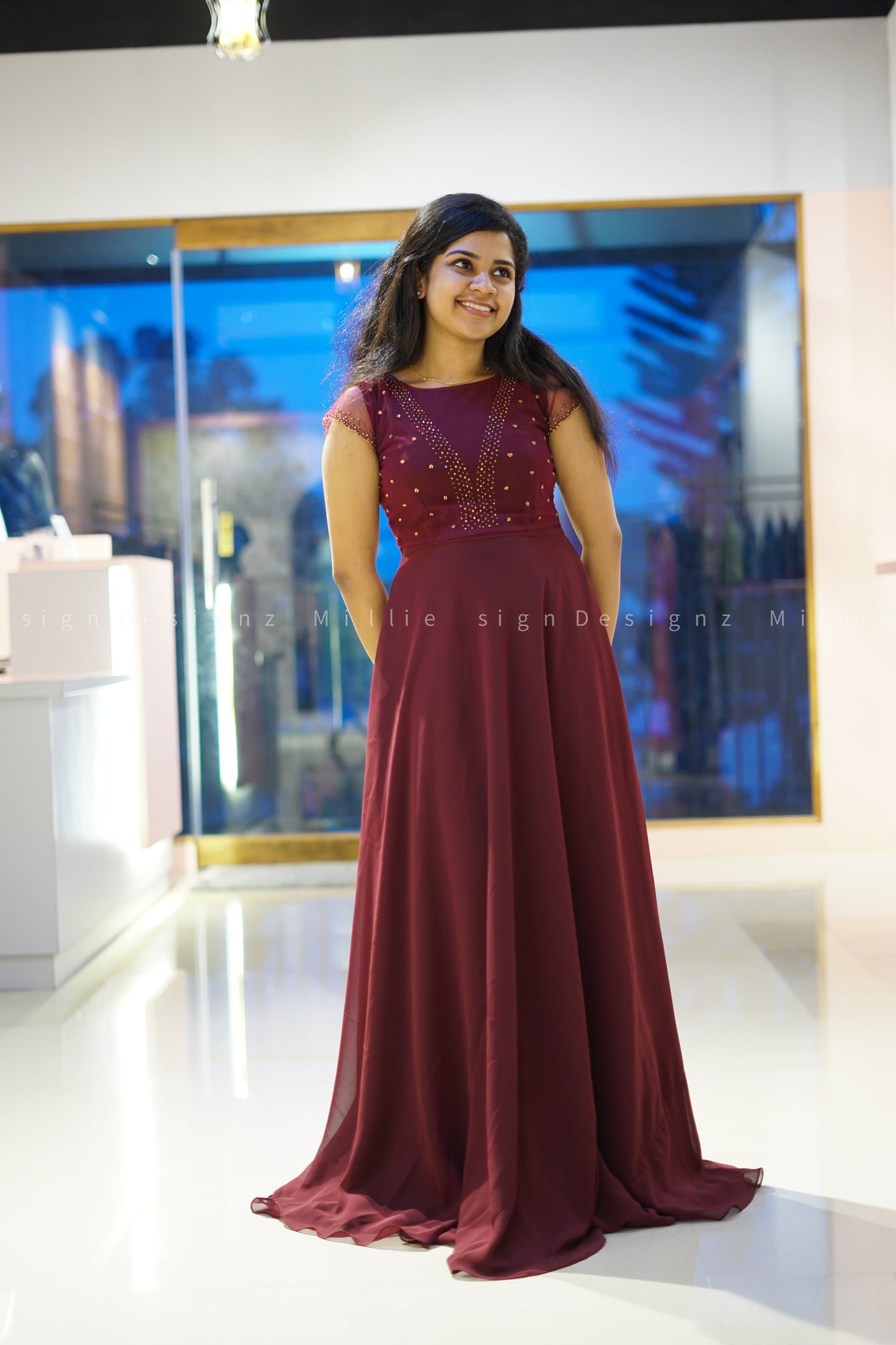 Designer Gown with Handwork Jacket (MSD-01)