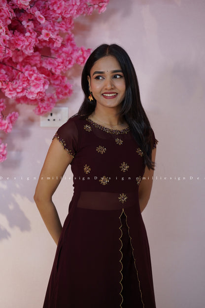 Crop Top, Jacket and Palazzo (MSD-176)