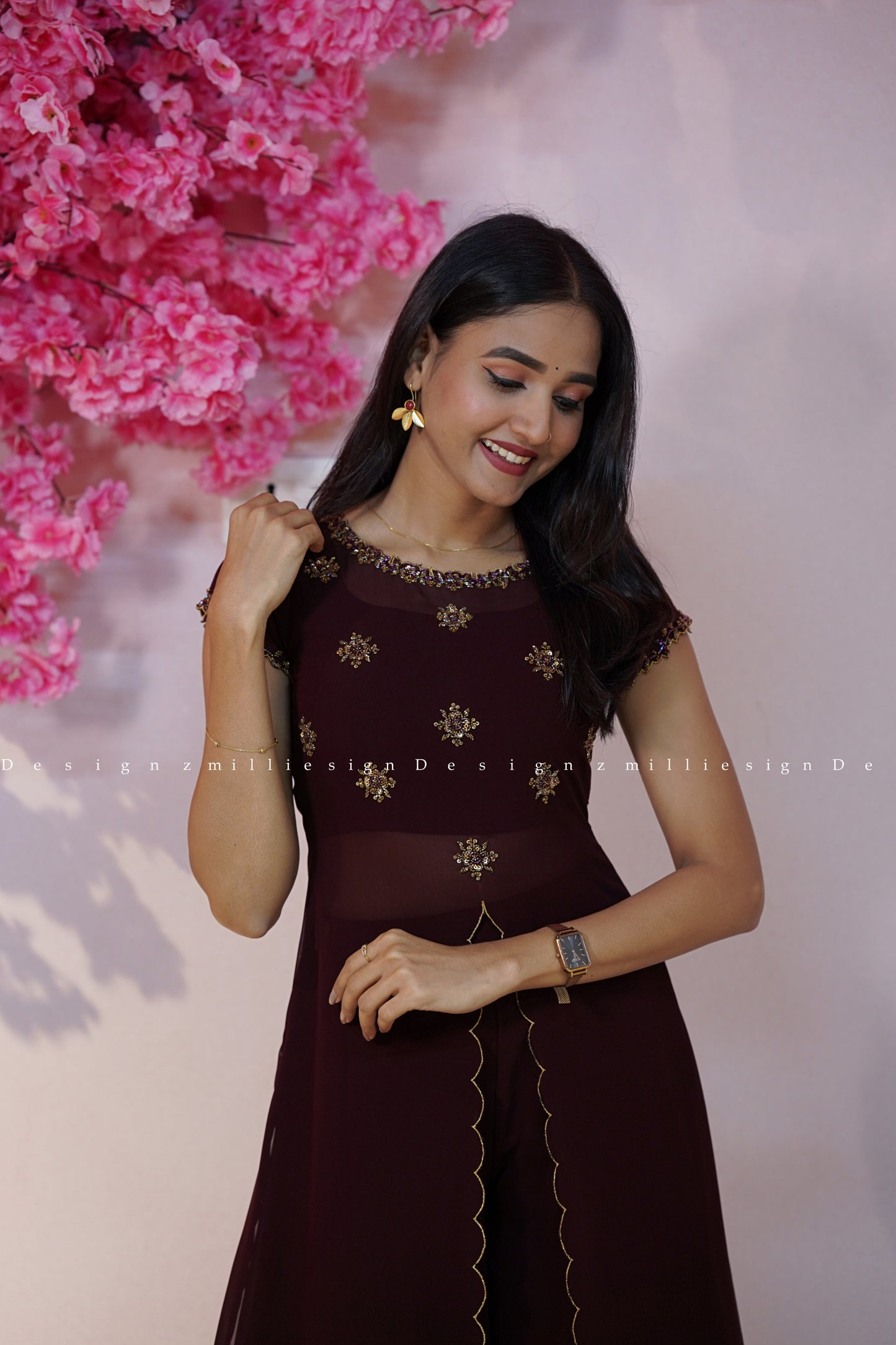 Crop Top, Jacket and Palazzo (MSD-176)