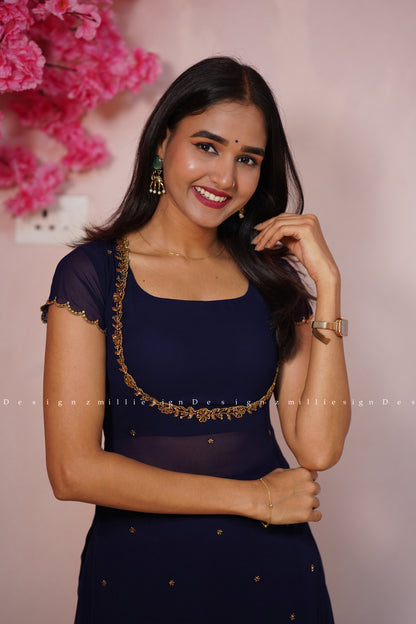 Three Piece Crop Top and Palazzo (MSD-158)