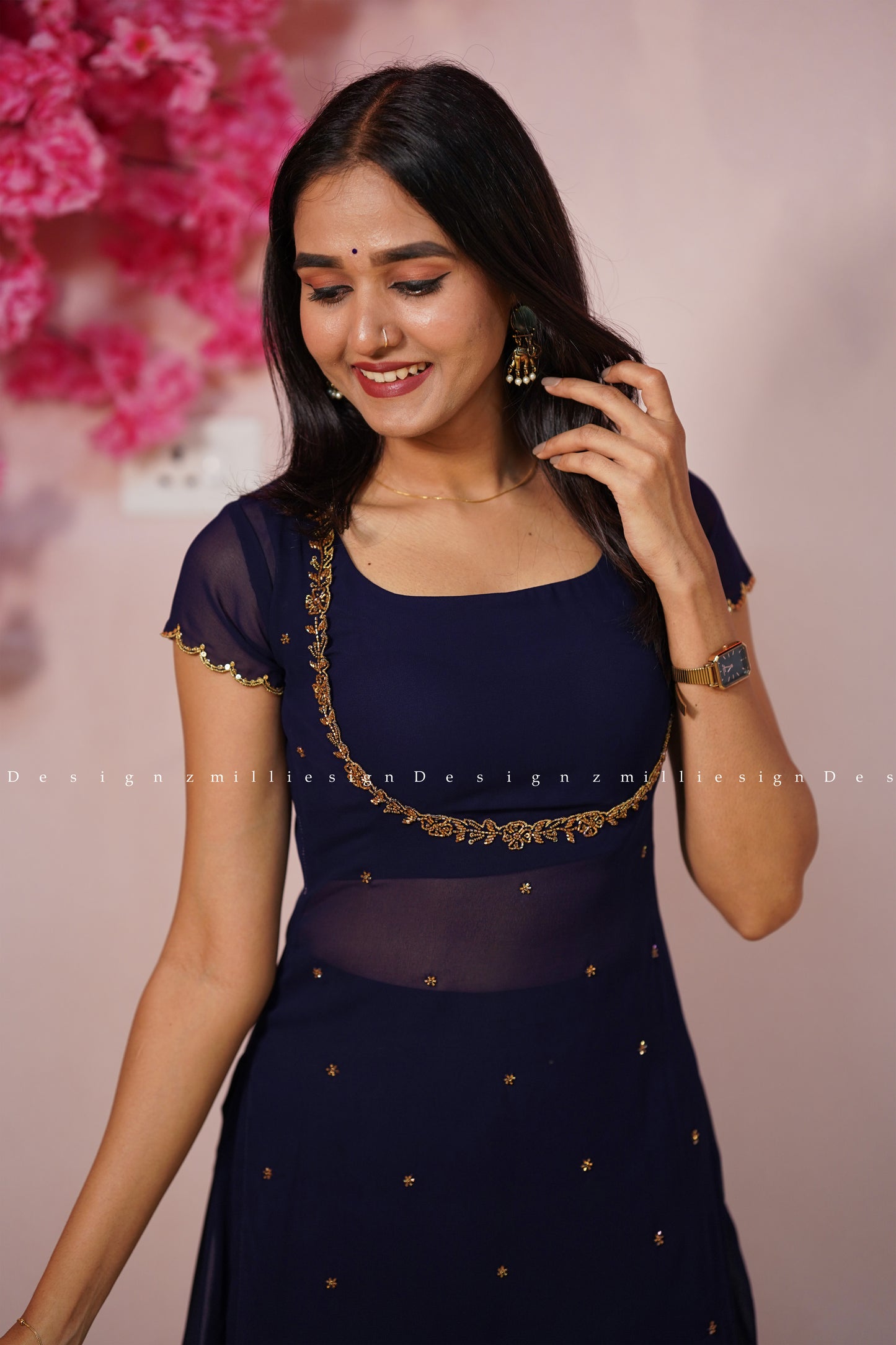 Three Piece Crop Top and Palazzo (MSD-158)
