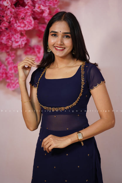 Three Piece Crop Top and Palazzo (MSD-158)
