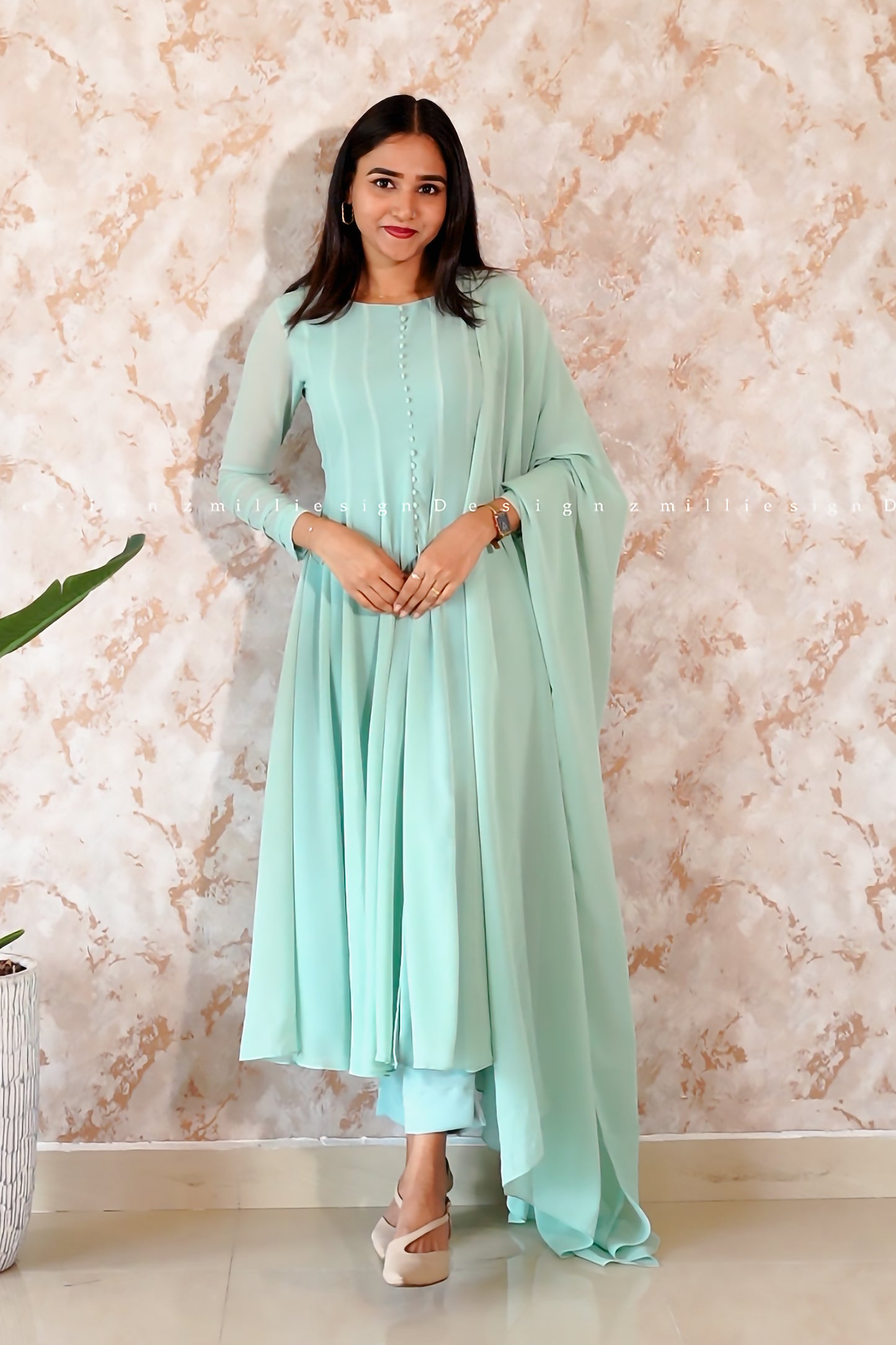 Three Piece Panel Cut Anarkali (MSD-112)