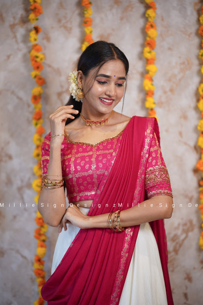 Skirt Crop Top and Dupatta (MSD-140)