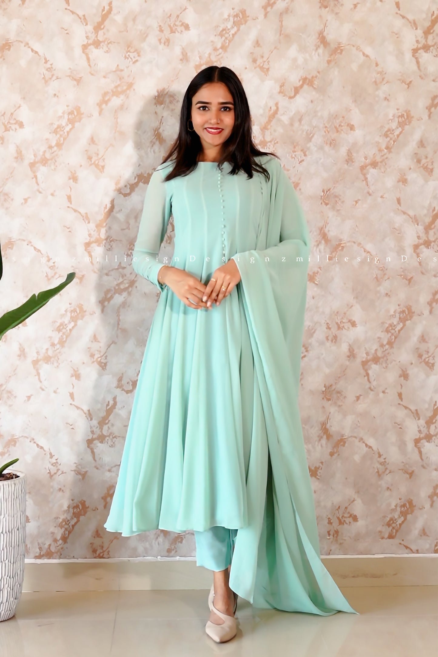 Three Piece Panel Cut Anarkali (MSD-112)