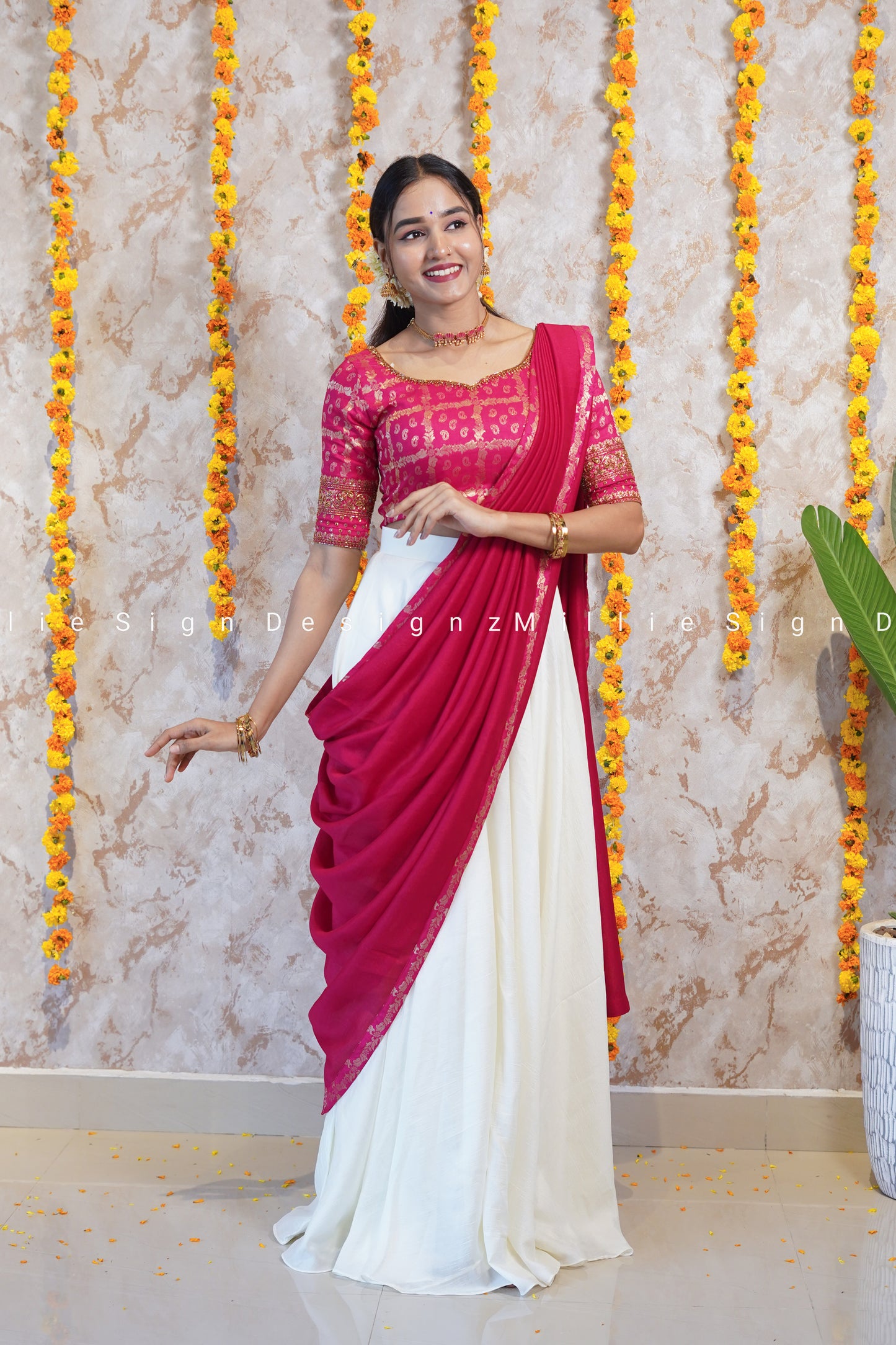 Skirt Crop Top and Dupatta (MSD-140)