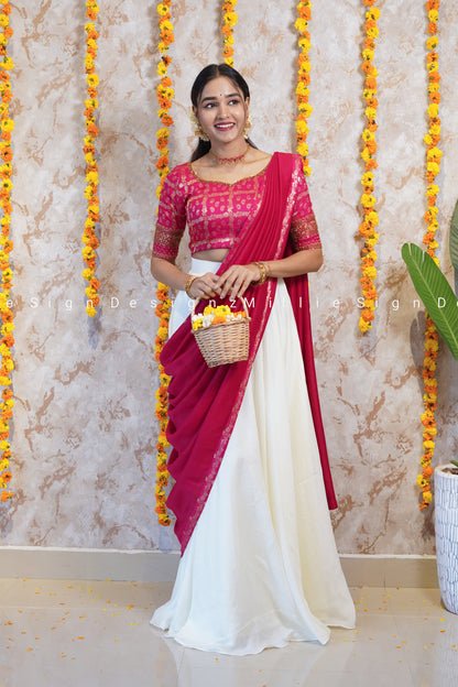 Skirt Crop Top and Dupatta (MSD-140)
