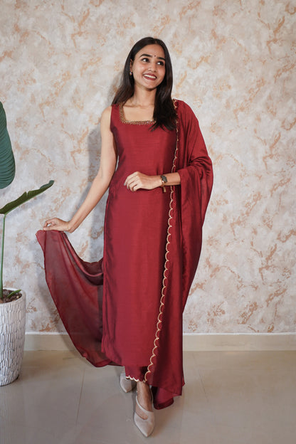 Three Piece Top, Pant and Dupatta (MSD-110)