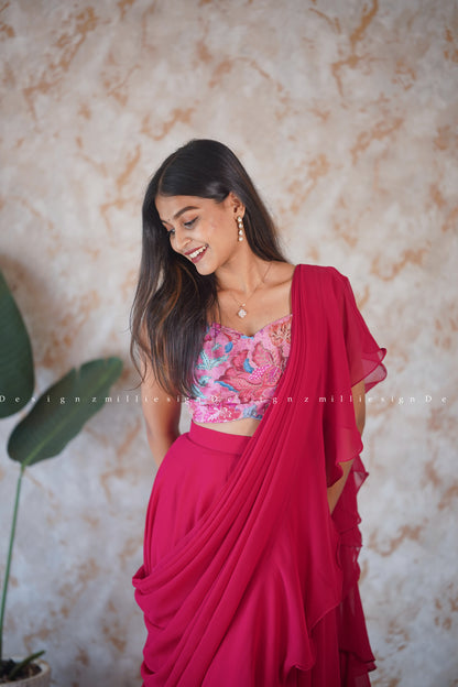 Skirt Crop Top and Dupatta (MSD-138)