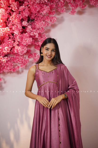Two Piece Panel Cut Anarkali with Dupatta (MSD-147)