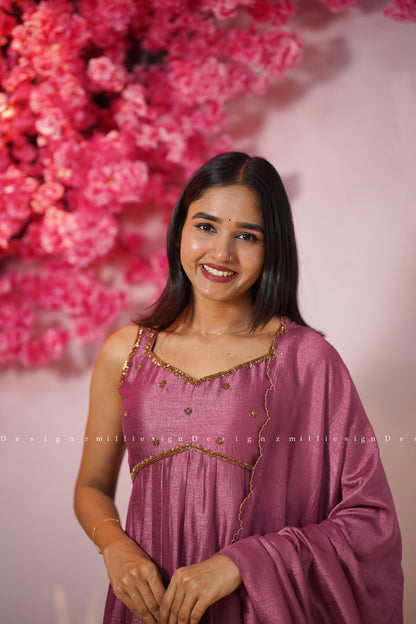 Two Piece Panel Cut Anarkali with Dupatta (MSD-147)
