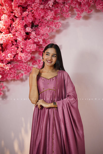 Two Piece Panel Cut Anarkali with Dupatta (MSD-147)