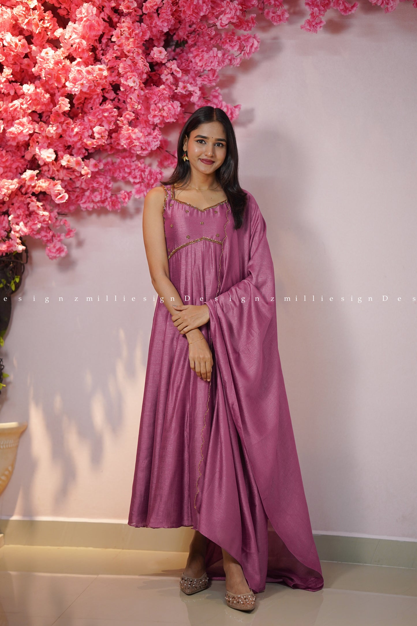 Two Piece Panel Cut Anarkali with Dupatta (MSD-147)