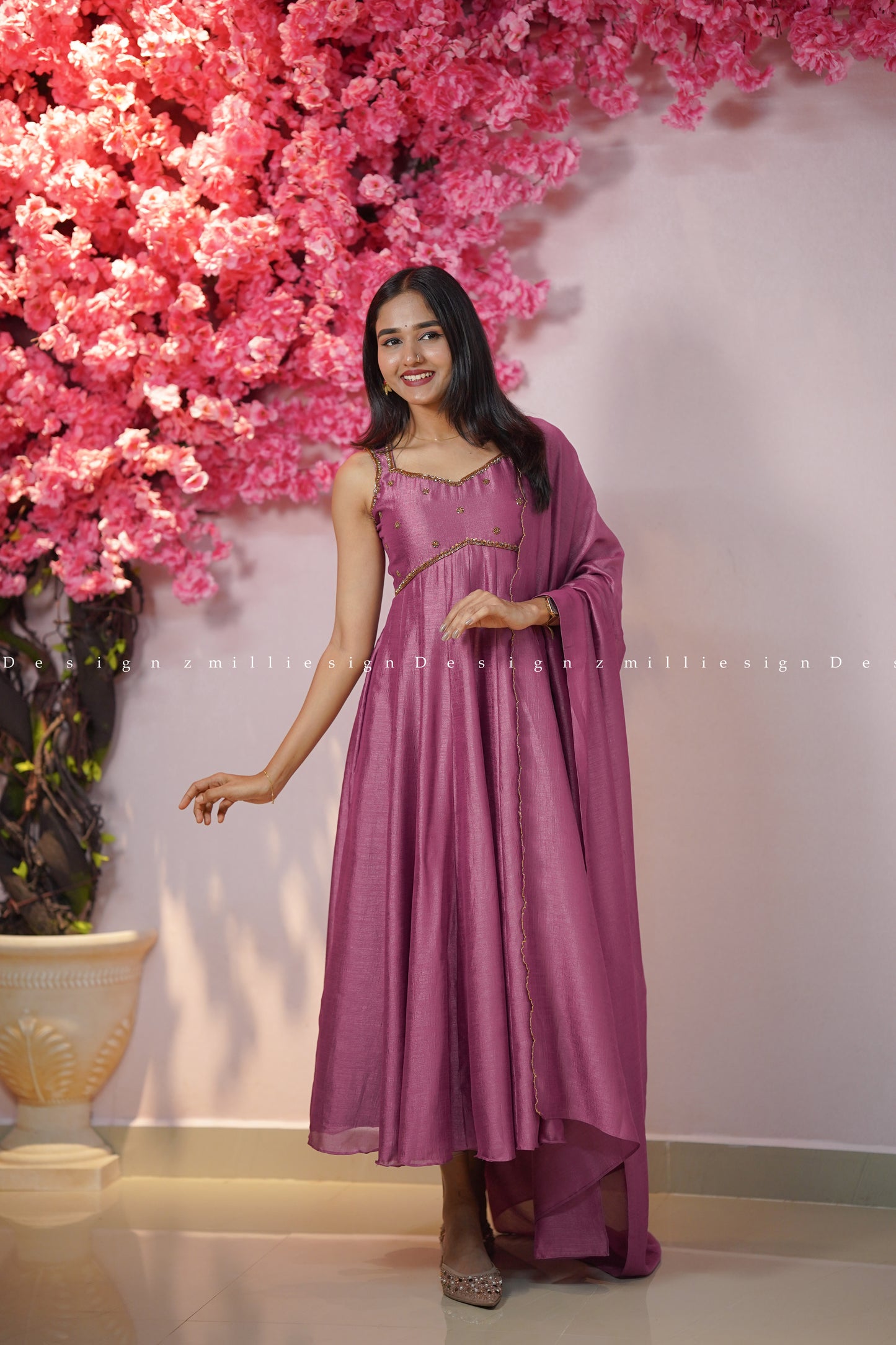 Two Piece Panel Cut Anarkali with Dupatta (MSD-147)