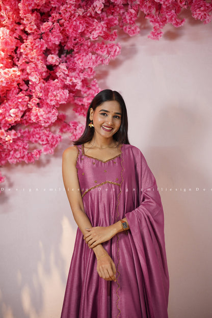 Two Piece Panel Cut Anarkali with Dupatta (MSD-147)