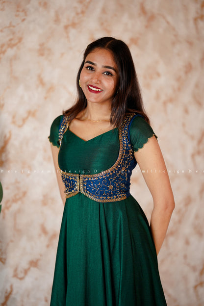 Two Piece Gown with Heavy Worked Jacket (MSD-115)