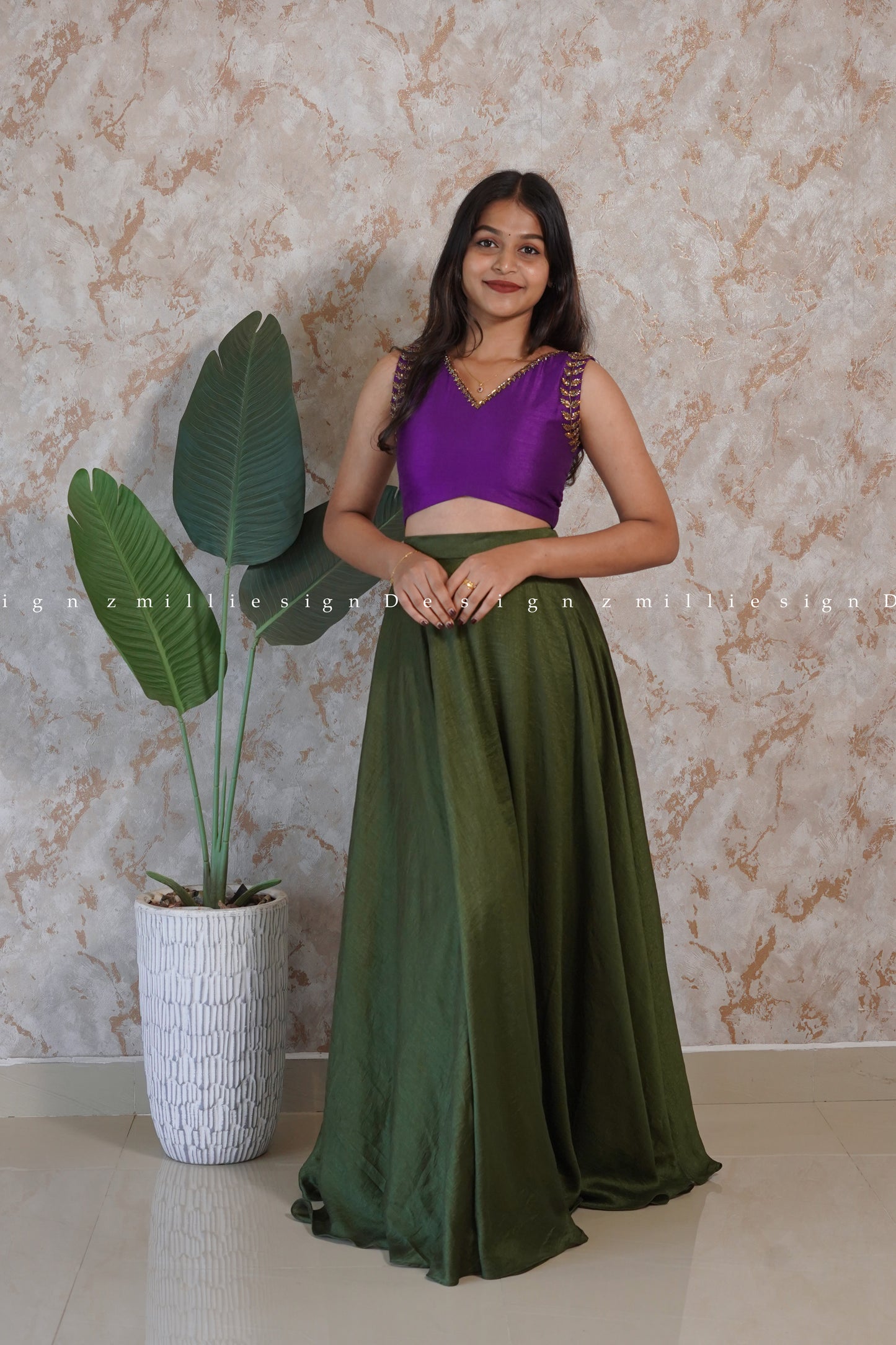 Two Piece Skirt and Crop Top (MSD-136)