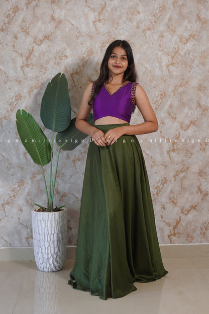 Two Piece Skirt and Crop Top (MSD-136)