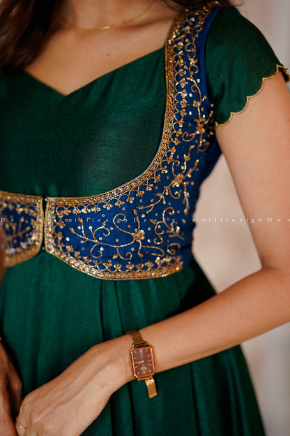 Two Piece Gown with Heavy Worked Jacket (MSD-115)