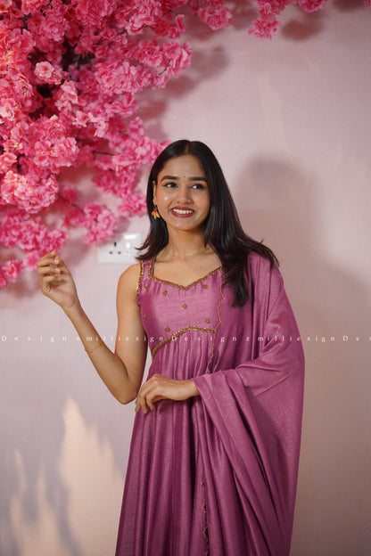 Two Piece Panel Cut Anarkali with Dupatta (MSD-147)