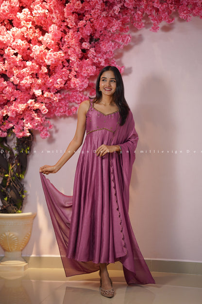 Two Piece Panel Cut Anarkali with Dupatta (MSD-147)