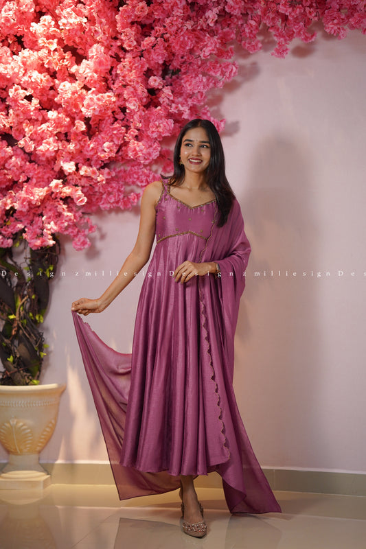Two Piece Panel Cut Anarkali with Dupatta (MSD-147)