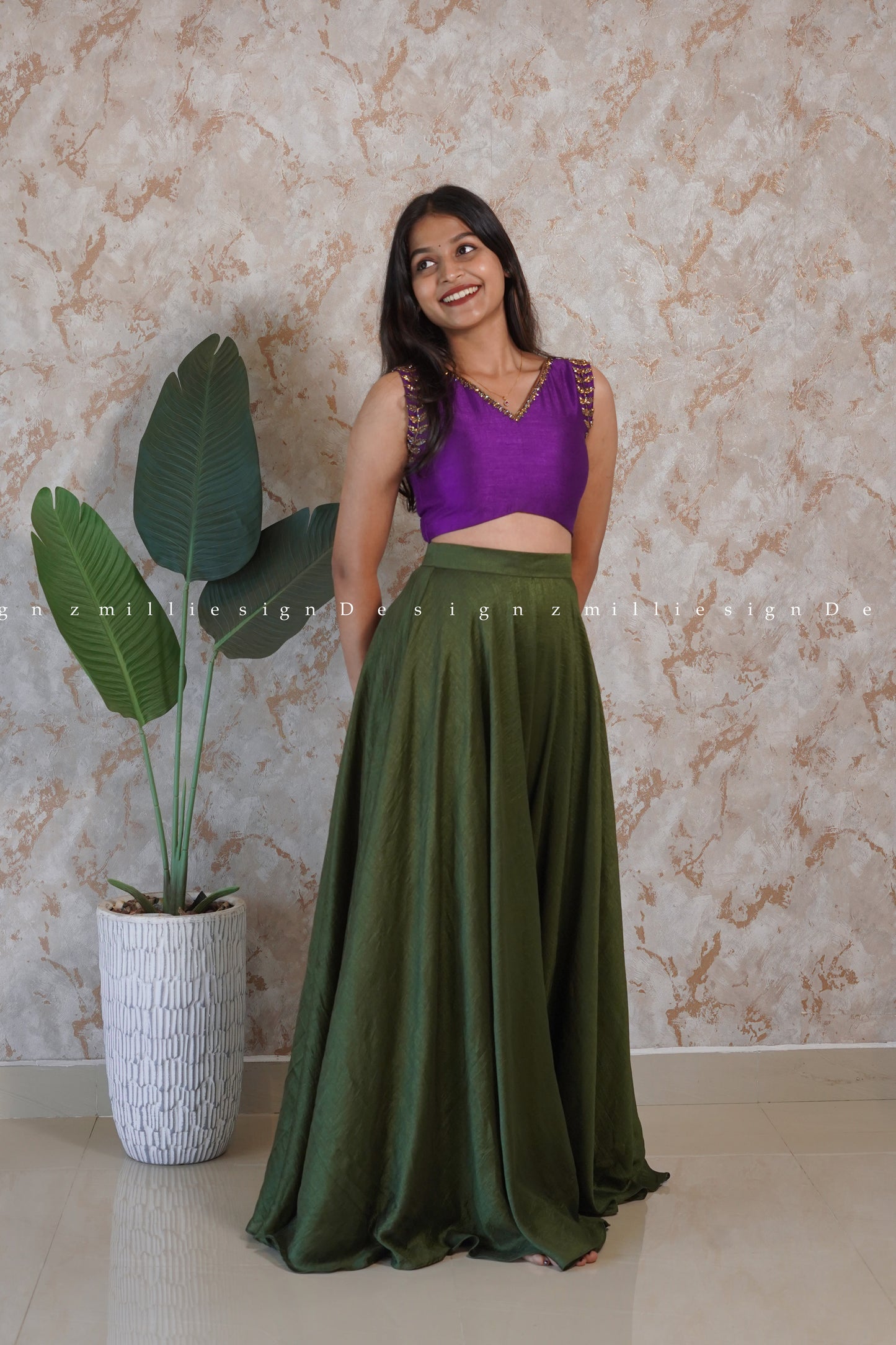 Two Piece Skirt and Crop Top (MSD-136)