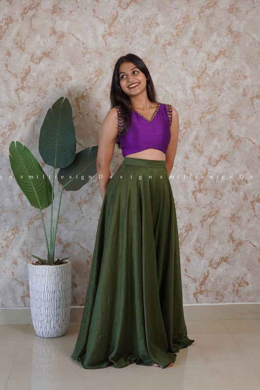 Two Piece Skirt and Crop Top (MSD-136)