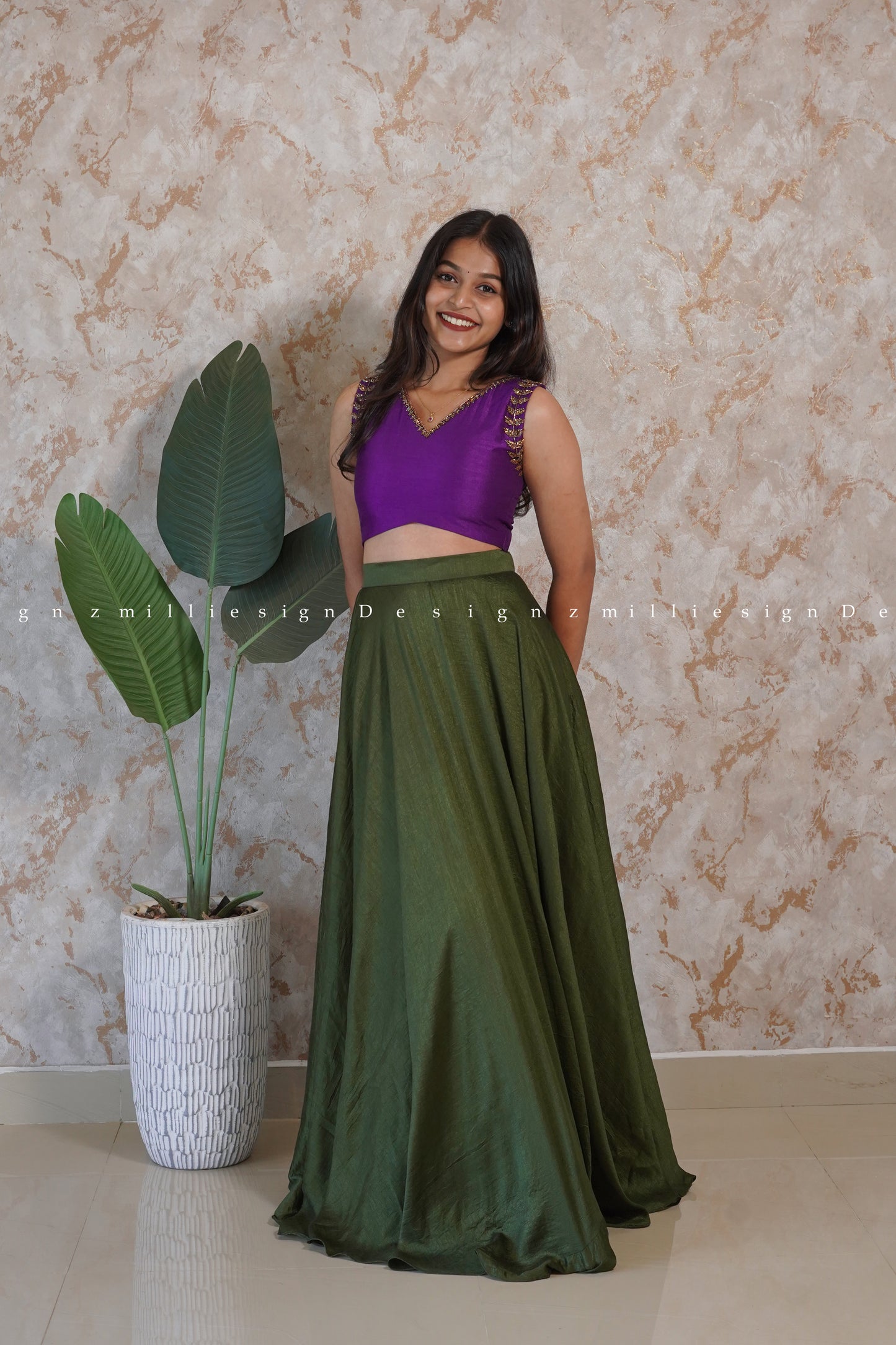 Two Piece Skirt and Crop Top (MSD-136)