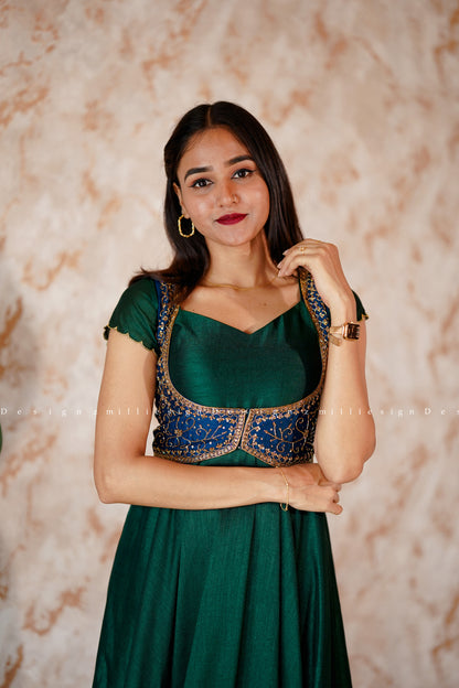 Two Piece Gown with Heavy Worked Jacket (MSD-115)