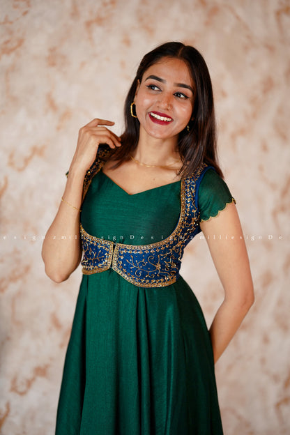 Two Piece Gown with Heavy Worked Jacket (MSD-115)