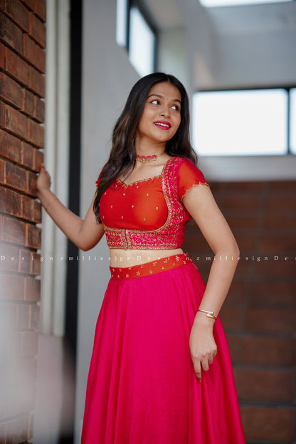 Three Piece Skirt Crop Top and Jacket (MSD-130)