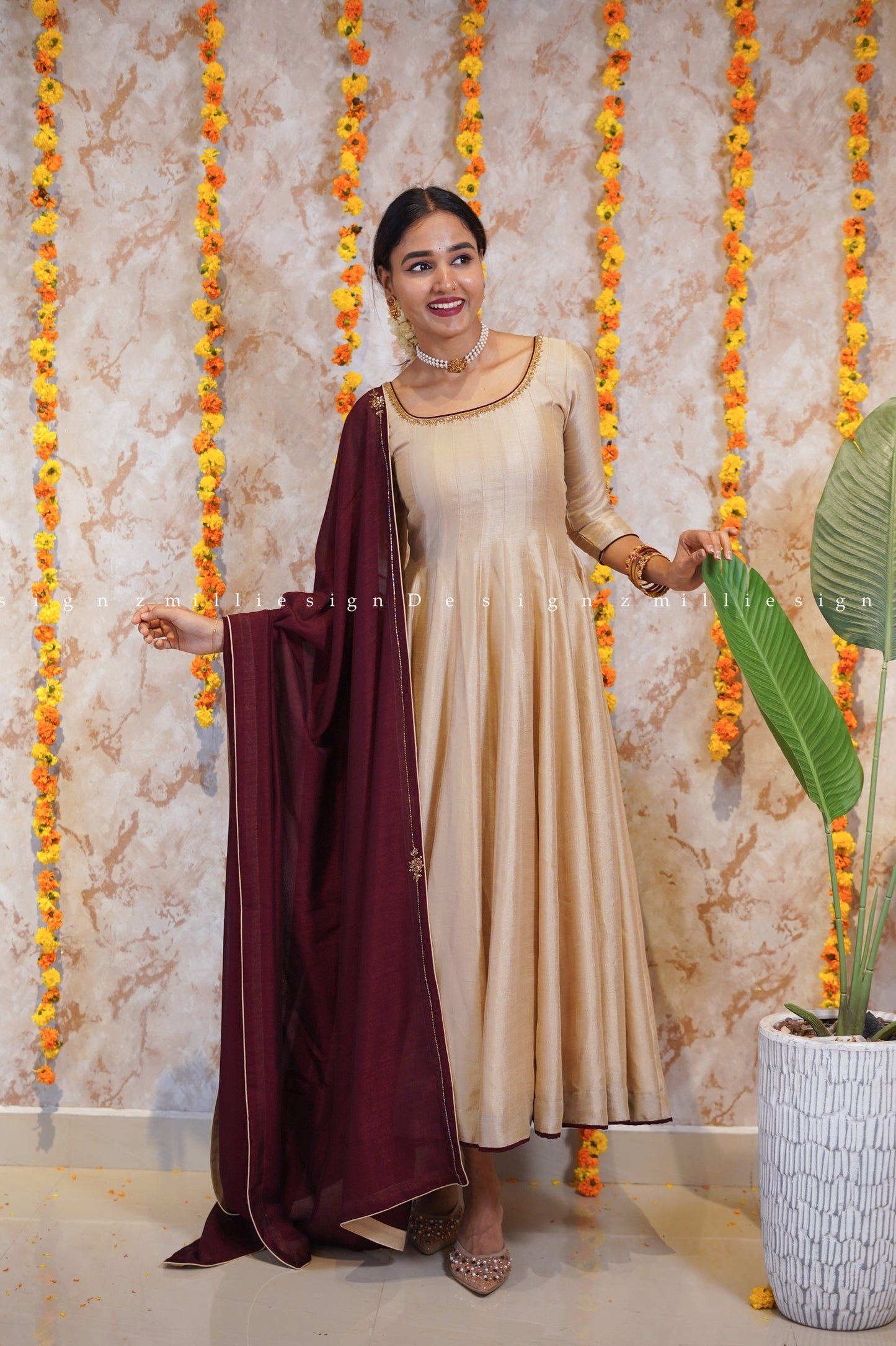 Two Piece Panel Cut Anarkali with Dupatta (MSD-145)