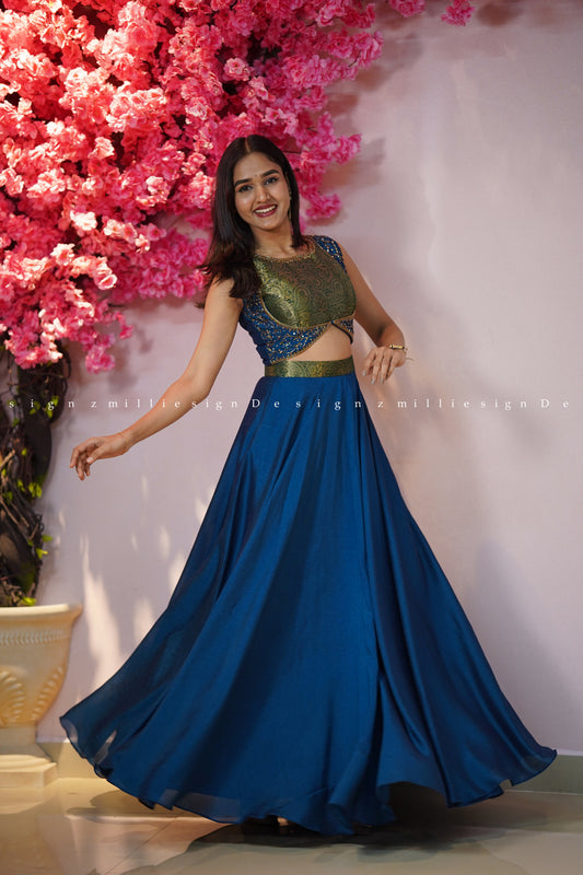 Three Piece Skirt and Crop Top (MSD-151)
