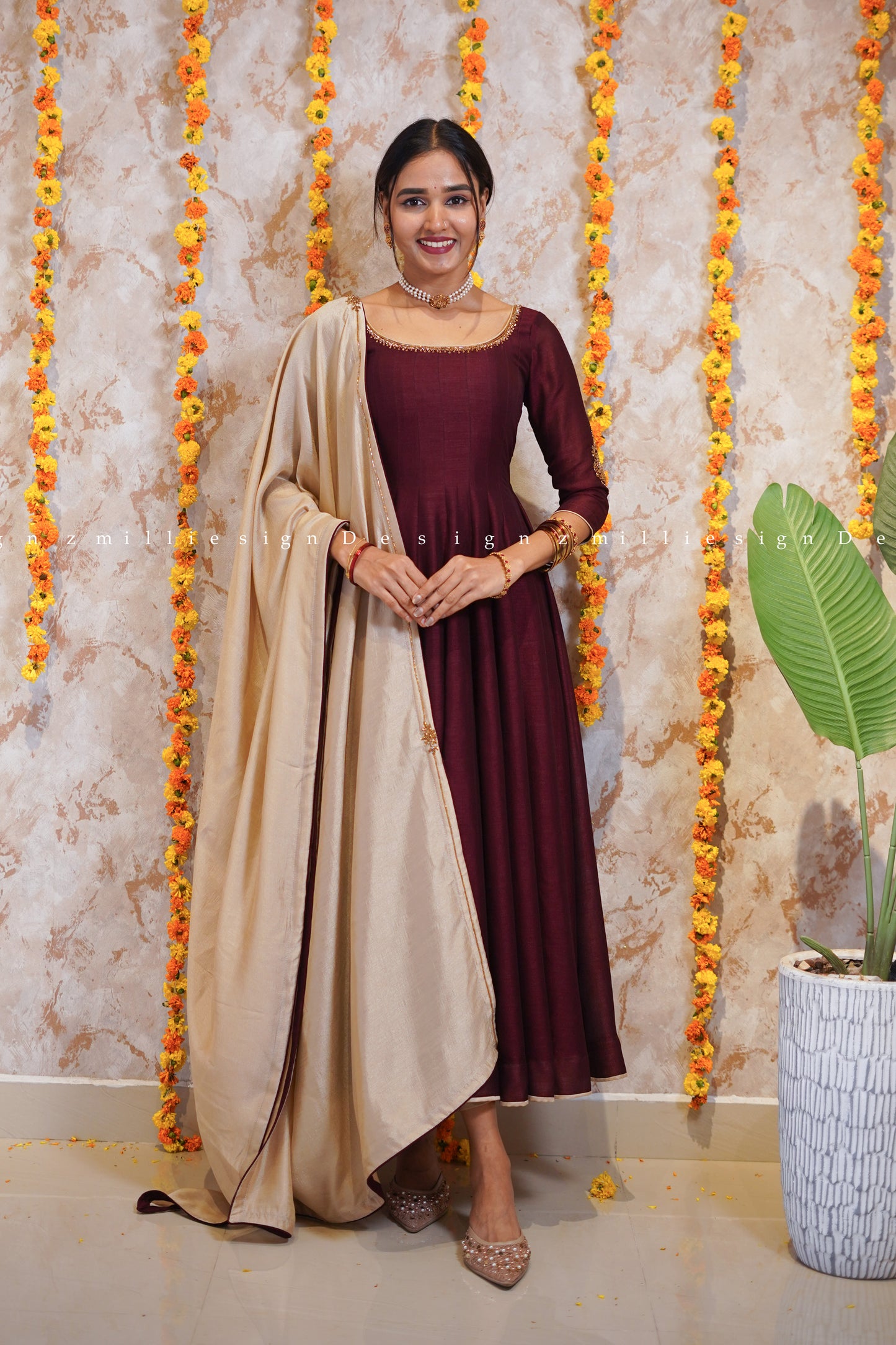 Two Piece Panel Cut Anarkali with Dupatta (MSD-144)