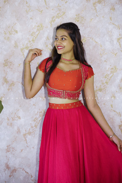 Three Piece Skirt Crop Top and Jacket (MSD-130)