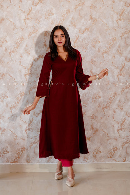 Two Piece Velvet Salwar Set (MSD-118)