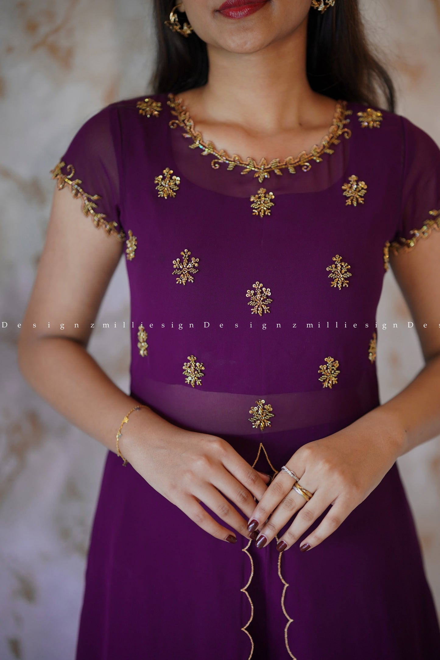 Three Piece Crop Top, Palazzo and Jacket (MSD-132)