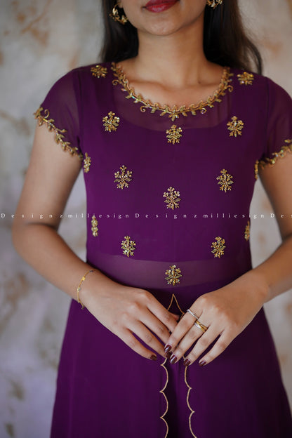 Three Piece Crop Top, Palazzo and Jacket (MSD-132)