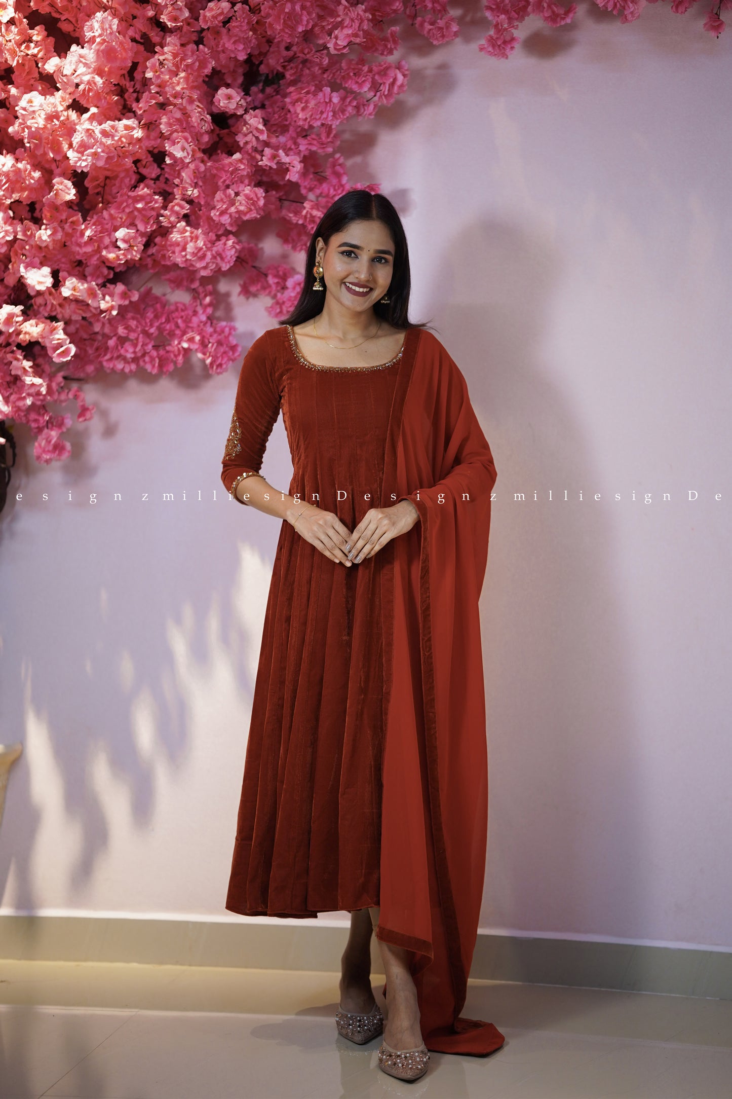 Two Piece Panel Cut Anarkali with Dupatta (MSD-154)