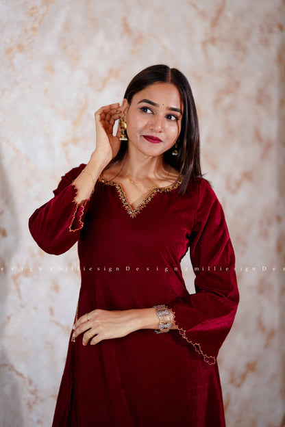 Two Piece Velvet Salwar Set (MSD-118)