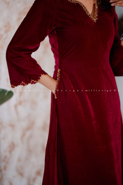 Two Piece Velvet Salwar Set (MSD-118)