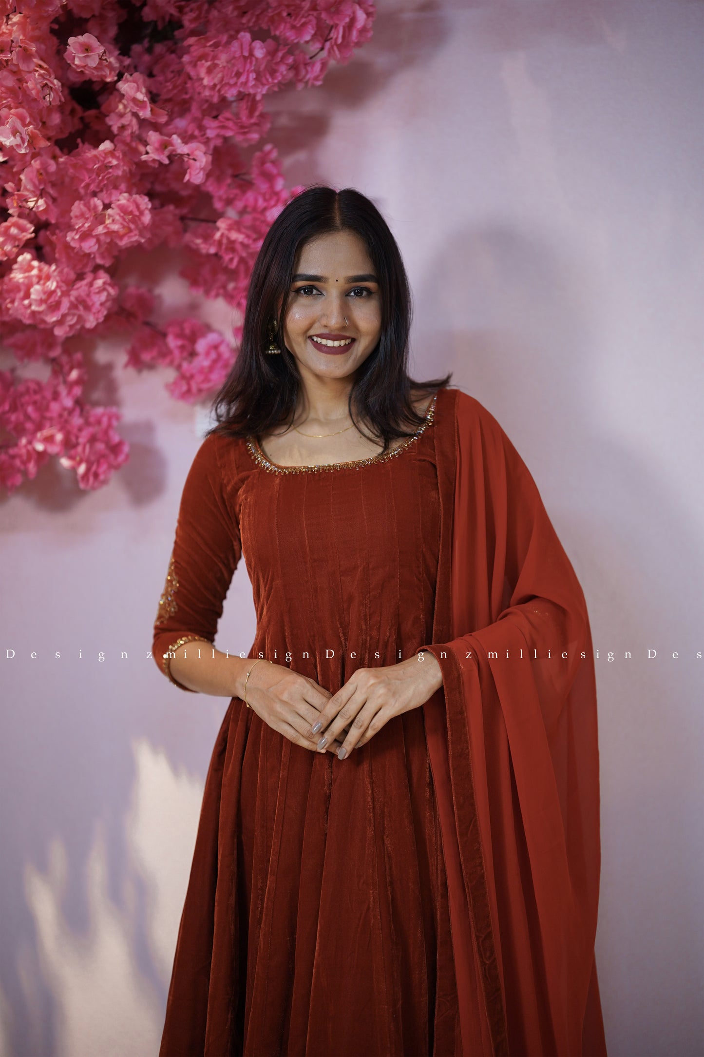Two Piece Panel Cut Anarkali with Dupatta (MSD-154)