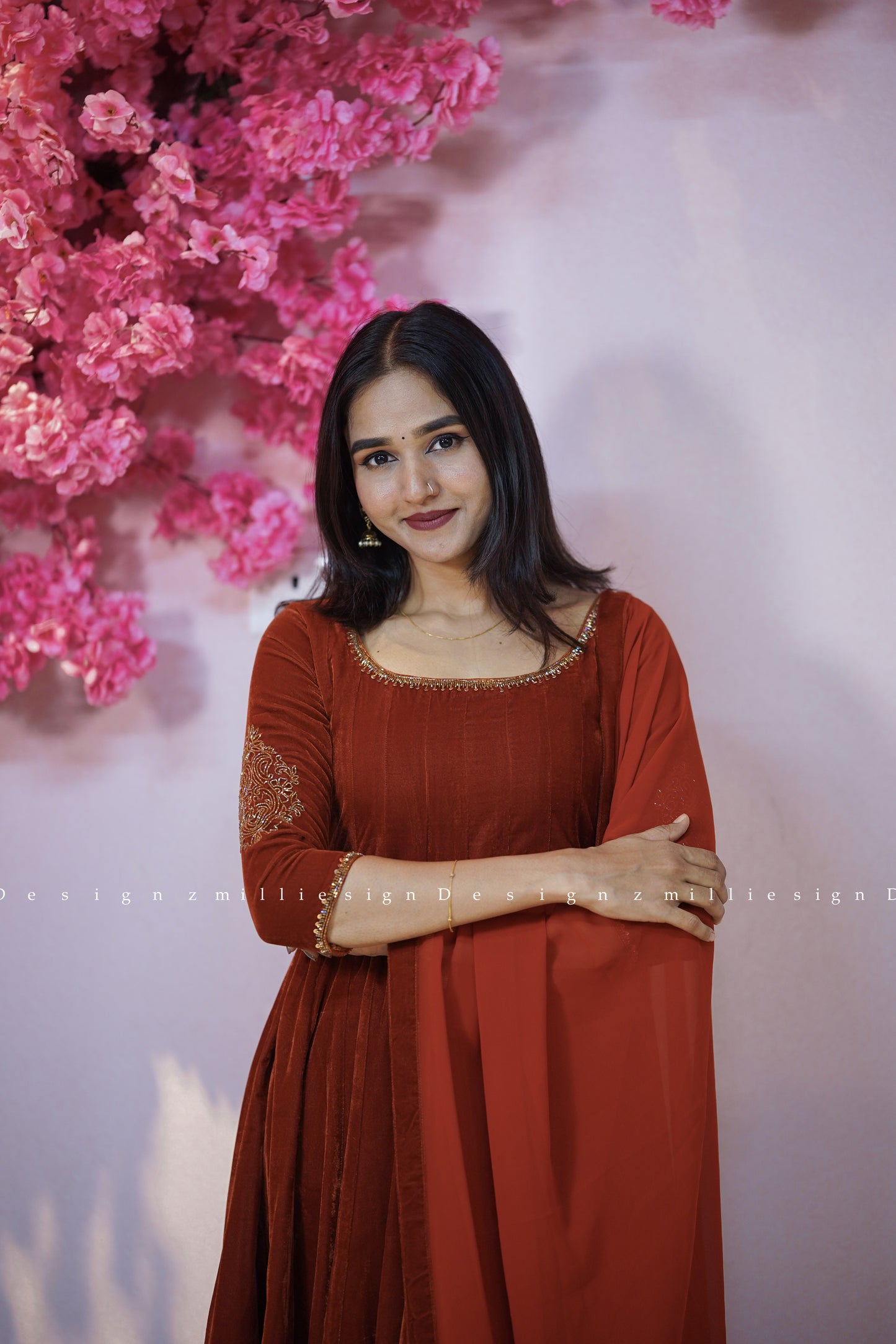 Two Piece Panel Cut Anarkali with Dupatta (MSD-154)