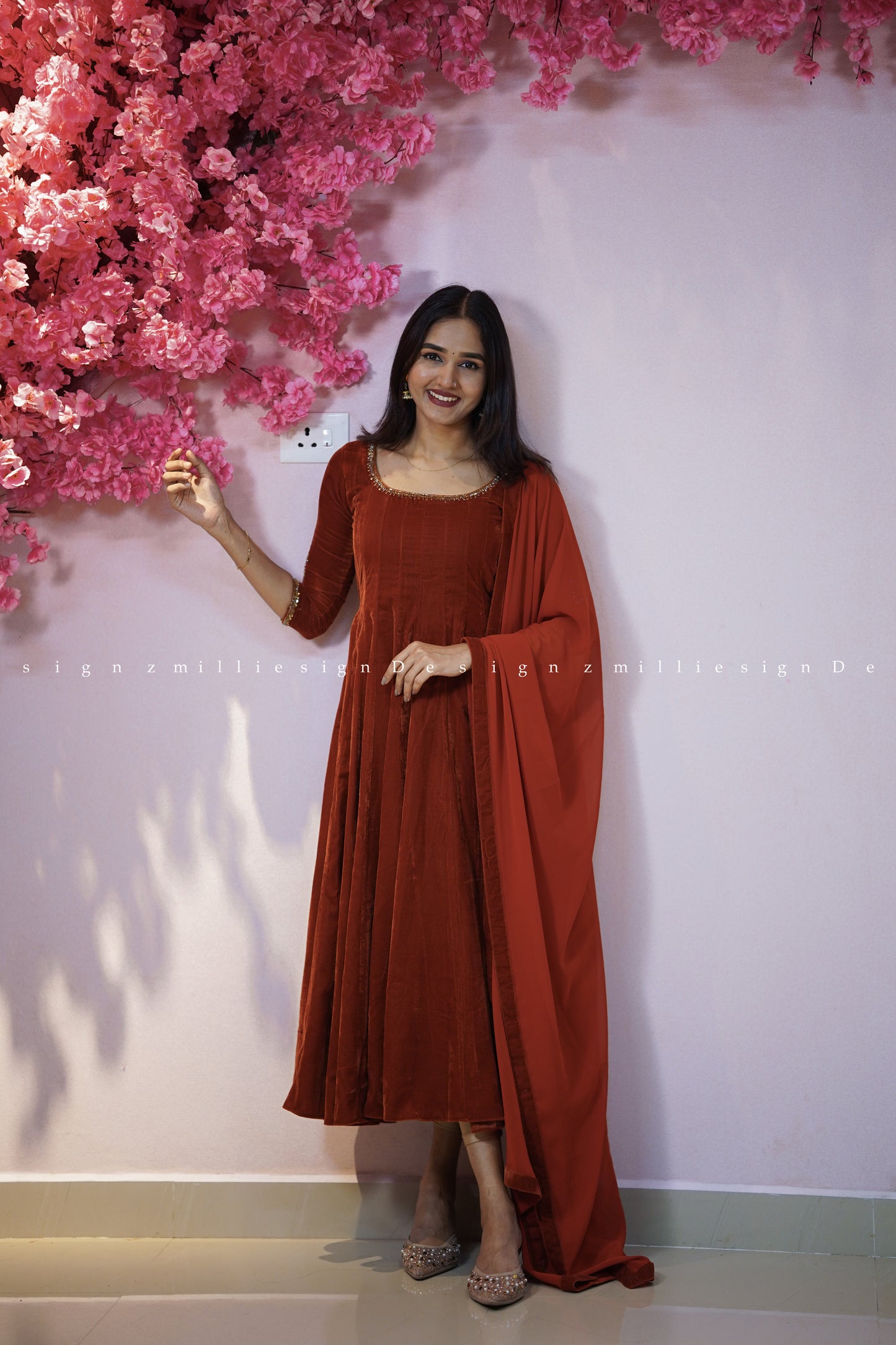 Two Piece Panel Cut Anarkali with Dupatta (MSD-154)