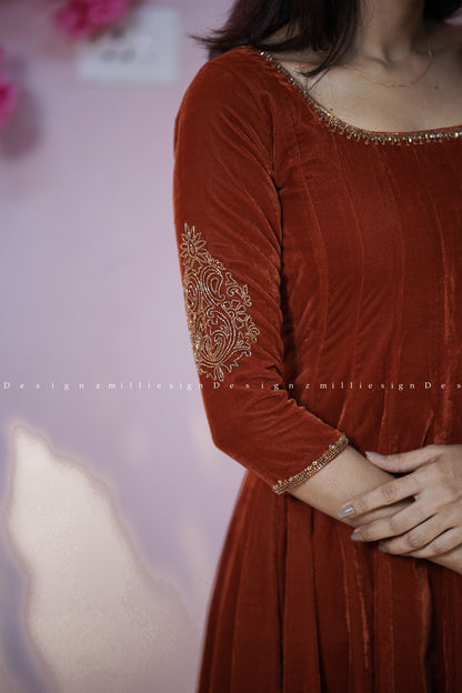 Two Piece Panel Cut Anarkali with Dupatta (MSD-154)
